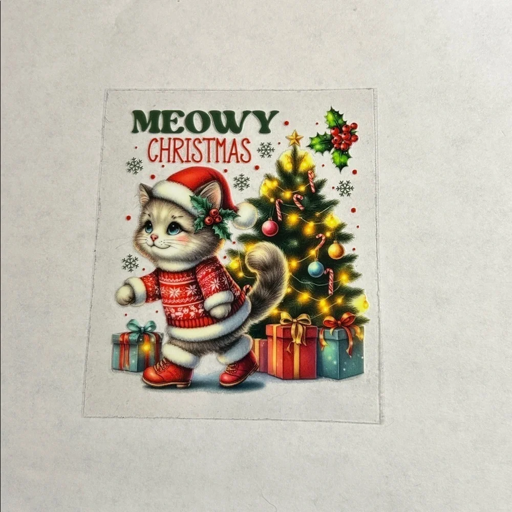 Meowy Christmas Cup Decal D13